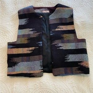 Vintage Happy Dance Southwestern Black Vest size Medium
